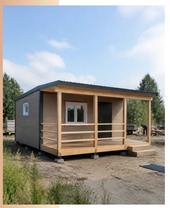Изготовление дачных бытовок с верандой под ключ в Ростове